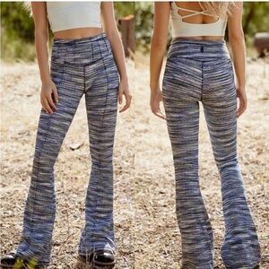 FP Movement by Free People on it flare leggings in blue space dyed knit